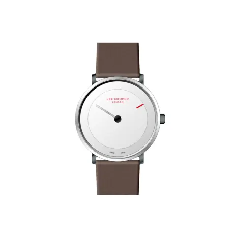 LEE COOPER-Men's Silver 43mm  watch w/White Dial