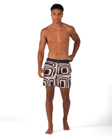 Coast Clothing Co. - Black Swirl Swim Shorts