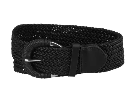 Allegra K- Woven Wide Braided Waist Belt Metal Buckle