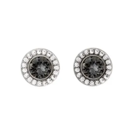Silvertone Silvernight Crystal Halo Stud Earrings made with Quality Austrian Crystals - MICALLA