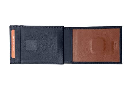 CHAMPS Minimalist Leather RFID Mag-Hybrid Cardholder Wallet, Brown
