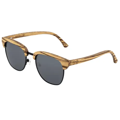 Earth Wood - Sassel Polarized Sunglasses - Ebony/Silver