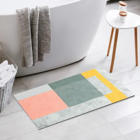 PiccoCasa - tapis de bain moderne abstrait rétro coloré 20" x 32"