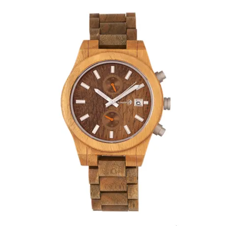 Earth Wood - Castillo Bracelet Watch w/Date - Dark Brown