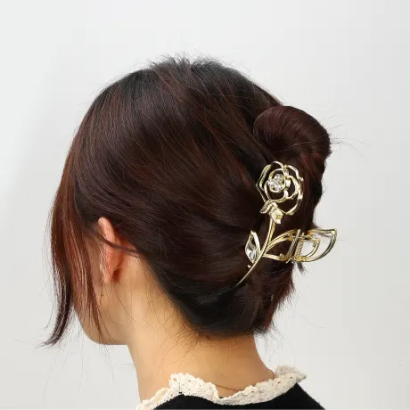 Allegra K - Pinces à cheveux en métal élégantes en forme de fleur