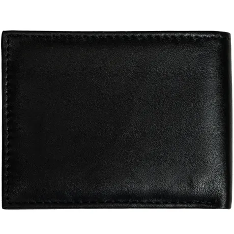 CHAMPS Collection Classic Portefeuille à aile centrale en cuir véritable avec blocage RFID dans une boîte cadeau