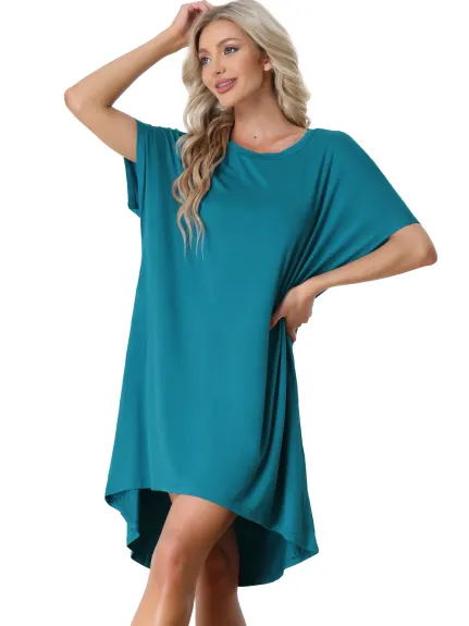 cheibear - Batwing Sleeve Lounge Dress Nightshirt