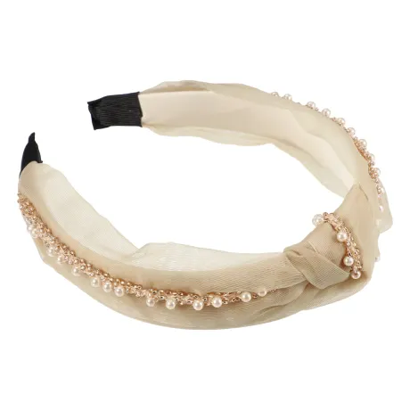 Allegra K - Bandeaux noués à décor de perles à la mode