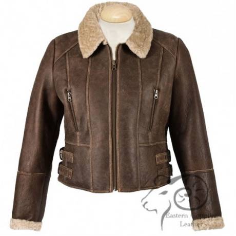 Eastern Counties Leather - Womens/Ladies Ella Cropped Sheepskin Flying Jacket
