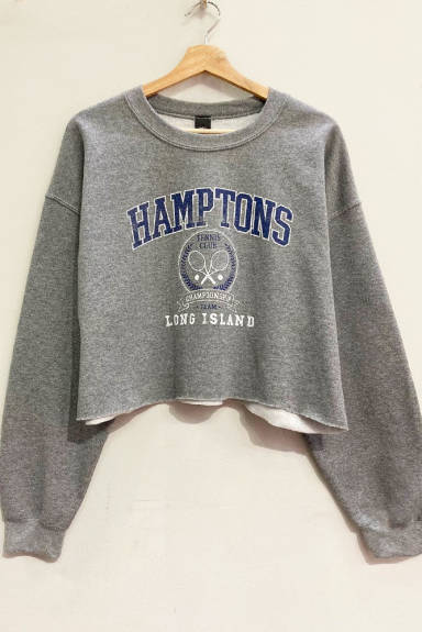 Evercado - Hamptons Graphic Cropped Sweatshirts
