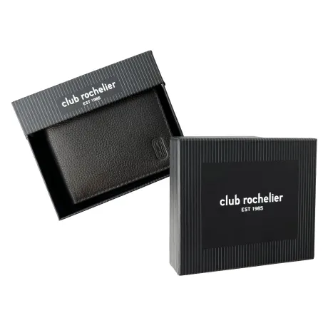 Club Rochelier Men's Slim Wallet With Zippered Pocket