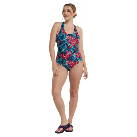 Animal - Womens/Ladies Mia Floral Cross Back One Piece Bathing Suit