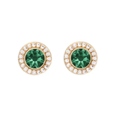 Emerald 2-in-1 Crystal Halo Stud Earrings made with Quality Austrian Crystals - MICALLA