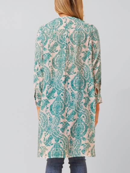 Annick - Cezanne Tunic Shirt Dress Semi-Sheer Paisley Print