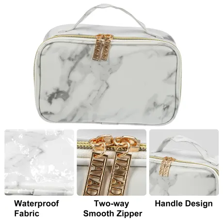 Unique Bargains- Travel Marble Make Up Bag Brush Organizer