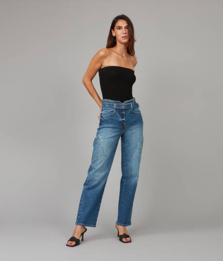 Lola Jeans CLEO-TLT High Rise Cargo Jeans