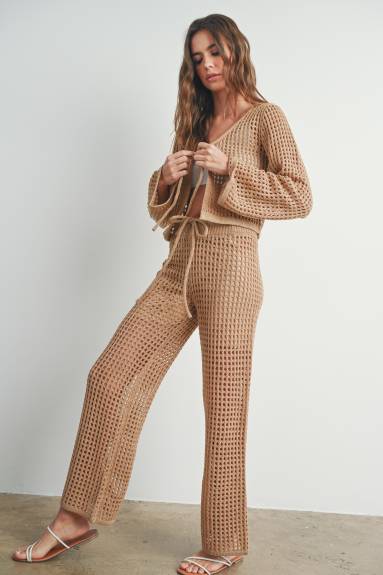 Pantalon large en crochet