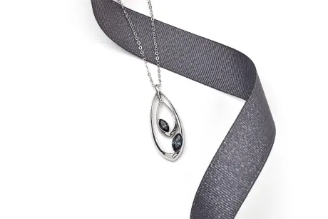 Silvernight Open Teardrop Crystal Necklace made with Quality Austrian Crystals - MICALLA