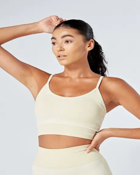 Twill Active - Recycled Colour Block Body Fit Seamless Sports Bra - Stone