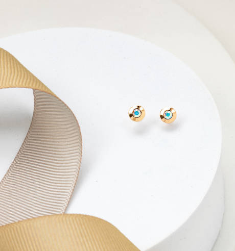 Goldtone  crystal Dainty Circular Stud Earrings made with Quality Austrian Crystals - MICALLA