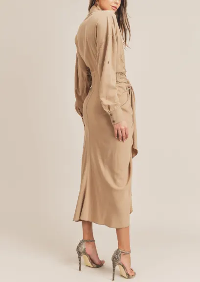 Evercado - Elegant Shirt Midi Dress