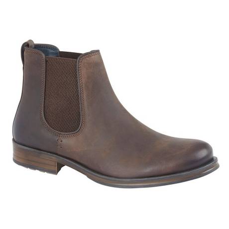 Roamers - Mens Leather Conker Twin Gusset Ankle Boots