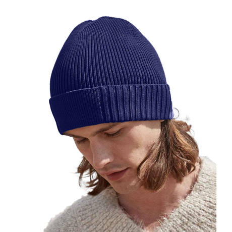Beechfield - Unisex Adult Natural Cotton Engineered Patch Beanie
