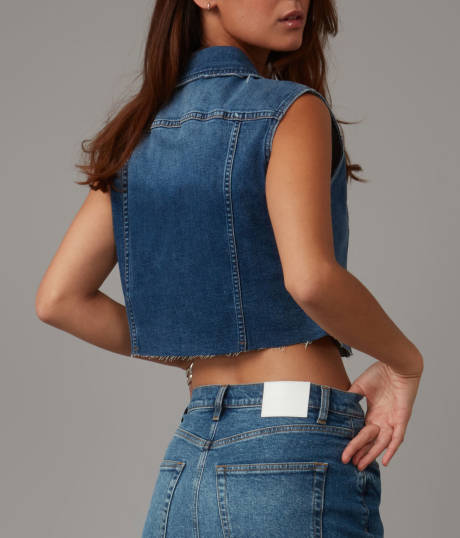 Lola Jeans GABBIE-DIS Cropped Denim Vest