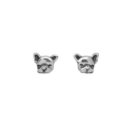 Ag Sterling - Sterling Silver Cute Dog Stud Earrings