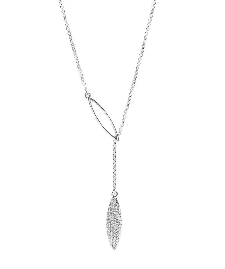 Clear Crystal Pave Marquis Lariat-Style Necklace made with Quality Austrian Crystals - MICALLA