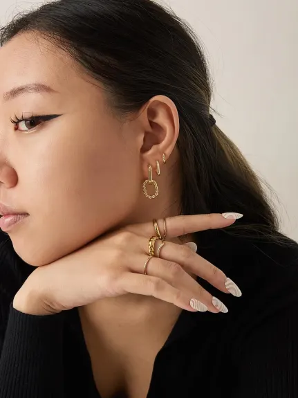 Ana Luisa - Gold Hoop Earrings - Rox Mini