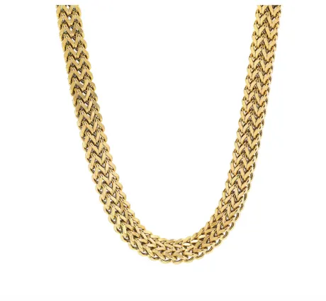 Goldtone Chunky Braided Chain Necklace - Don't AsK