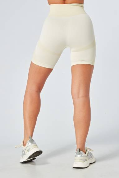 Twill Active - Recycled Colour Block Body Fit Cycling Shorts - Stone