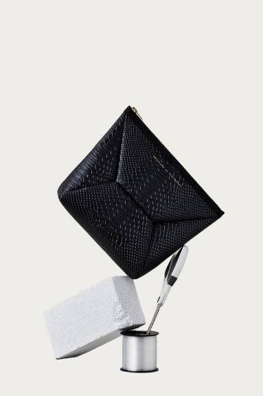 AMPERSAND AS APOSTROPHE - Snake-Effect Leather X-Pouch Clutch