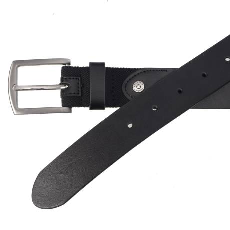 Club Rochelier Men's Extendable Leather Belt with Brushed Nickel Hardware
