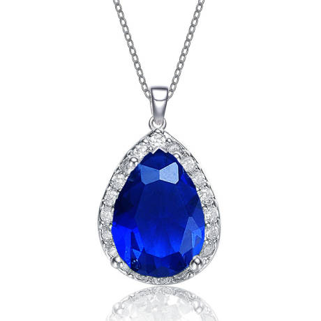 Rachel Glauber Pear-shaped Pendant with Colored Cubic Zirconia