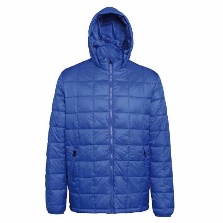 2786 - Mens Box Quilt Hooded Zip Up Jacket