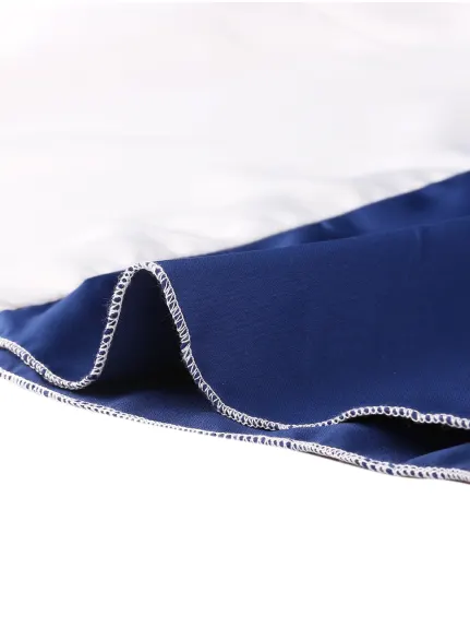 cheibear - Satin Color Block Cami Sleepwear Set