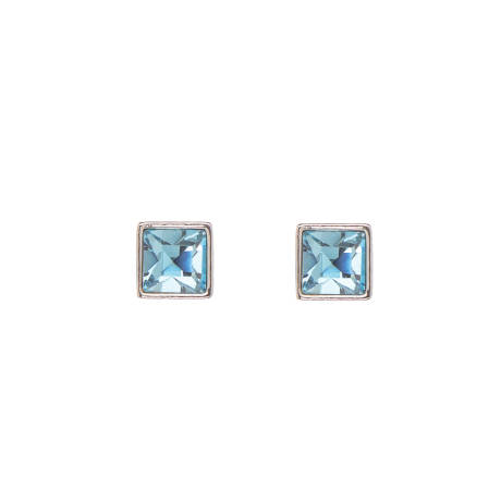 Boucles d'oreilles carrées en cristal Aqua réalisées avec des cristaux autrichiens de qualité