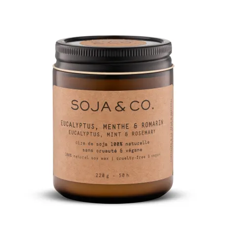 Bougie cire de soja SOJA&CO. — Eucalyptus, Menthe & Romarin 8oz