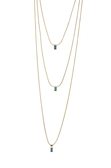Goldtone Montana quality Austrian crystal Layered Necklace - MICALLA