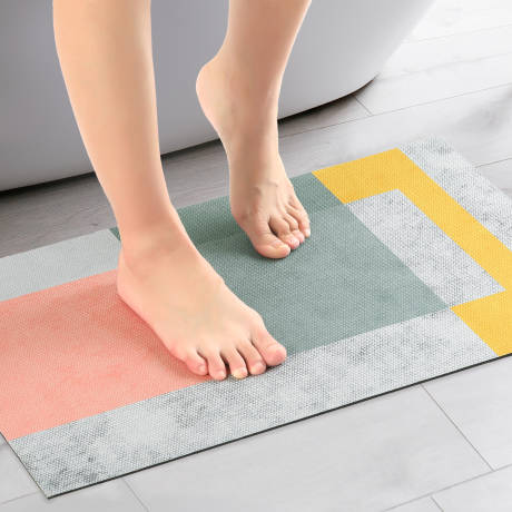 Piccocasa - tapis de bain moderne abstrait rétro coloré 16" x 24"