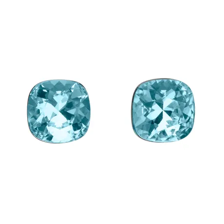 Light Turquoise Cushion Stud Earrings made with Quality Austrian Crystals - MICALLA
