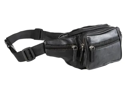 CHAMPS Leather Belt Bag, Black
