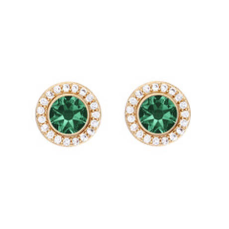 Emerald 2-in-1 Crystal Halo Stud Earrings made with Quality Austrian Crystals - MICALLA
