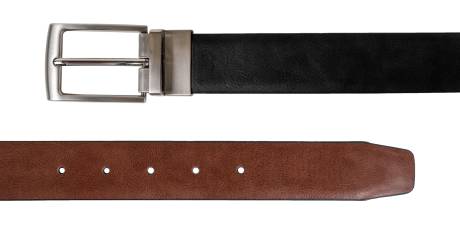 CHAMPS Leather One Size Reversible and Adjustable Belt, BrownBlack