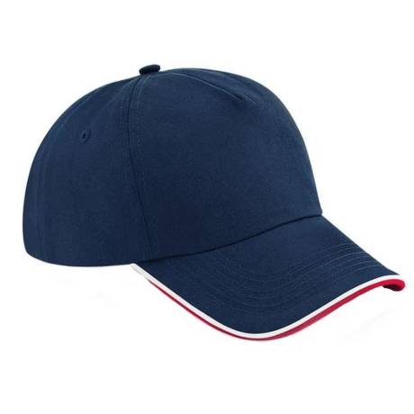 Beechfield - Adults Unisex Authentic 5 Panel Piped Peak Cap