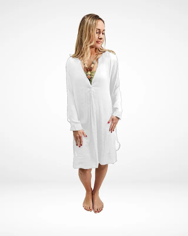 Urban Lux Resort Long Sleeve Caftan Tunic Cover Up