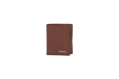 CHAMPS Black Label Leather RFID Tri-fold Wallet, Brown