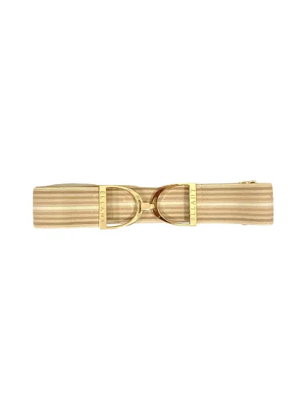TIANA - Women's Striped Elastic Belt With 2In Gold Buckle